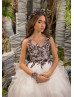 Beaded Lace Tulle Ruffle Floor Length Flower Girl Dress